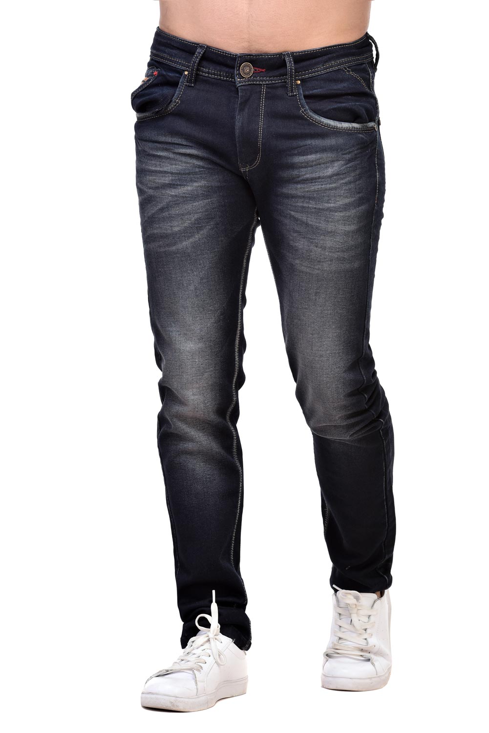 Men Blue Lagoon Narrow Fit Mid- Rise Stretchable Jeans - Gesture Jeans